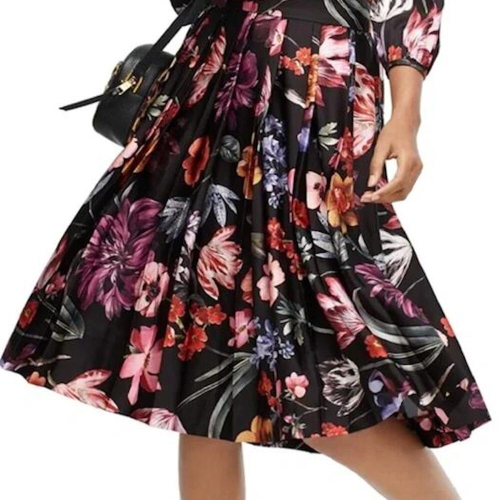 J CREW NWT Pleated Purple Pink & Red Floral Skirt – Size 6 Medium